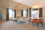 Spacious and modern share space at LIV Sheffield  with comfortable sofas and bright windows