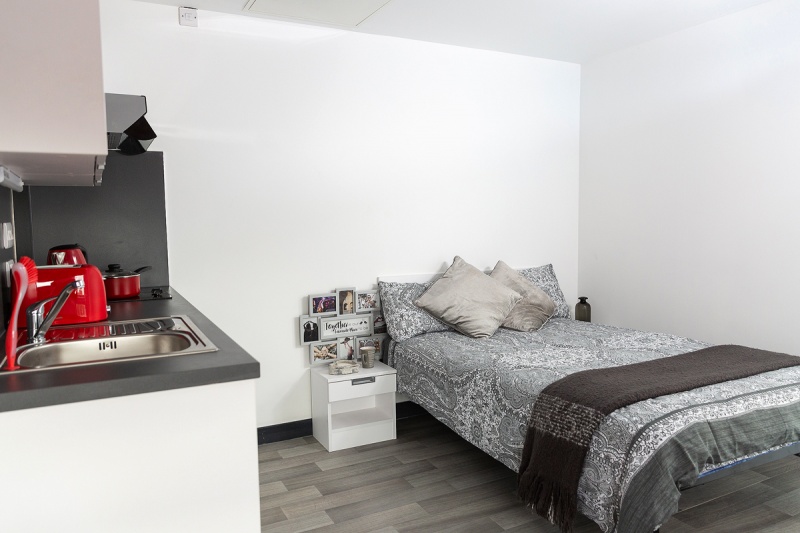 Studio with Kitchen, bed at Abbey House in Coventry