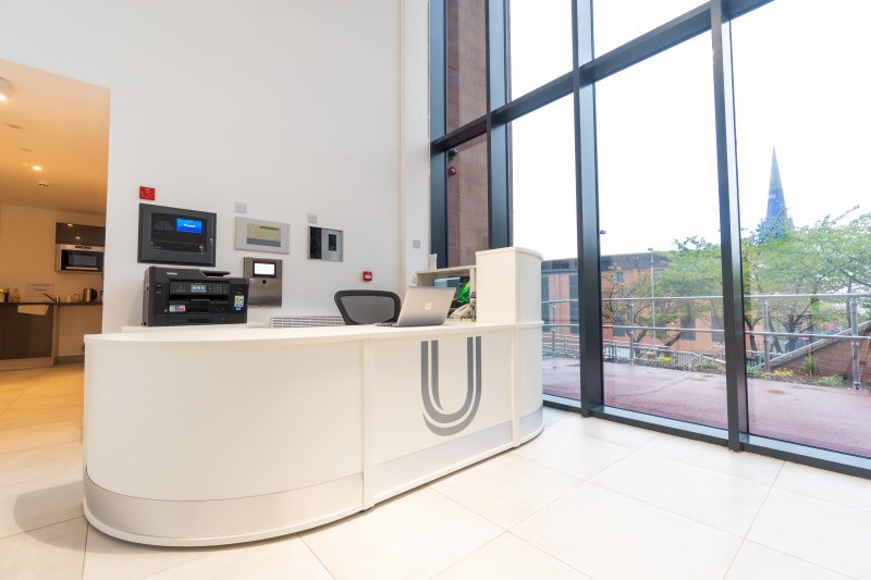 reception at Unity Square student accommodation in Liverpool