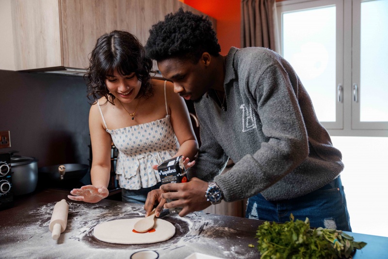 Students cooking