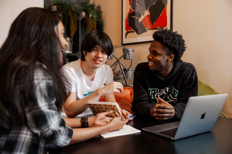 Students studying