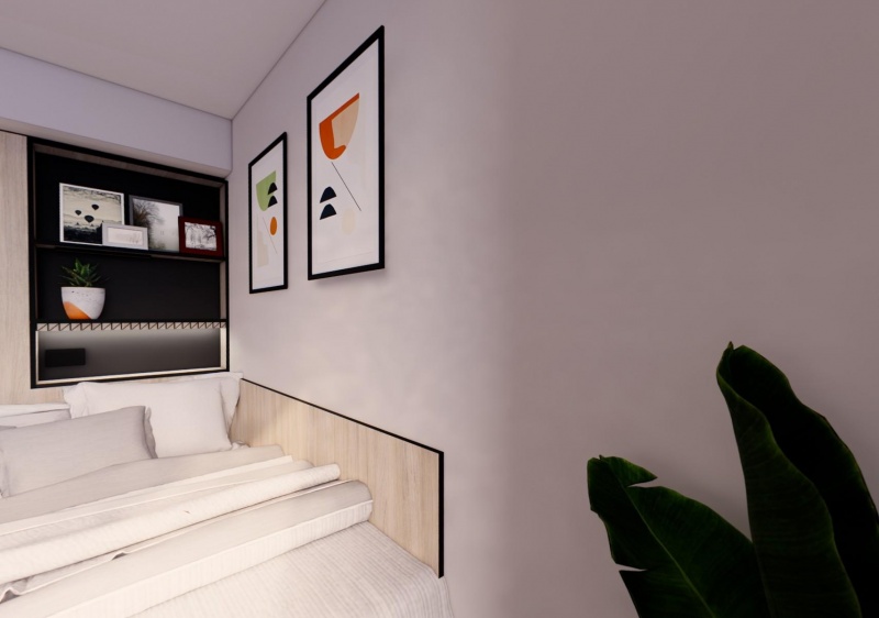 Typical ensuite bedroom in a shared apartment at Bridgeside 