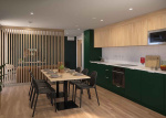 Bright, modern shared kitchen at Fusion Manchester for student living