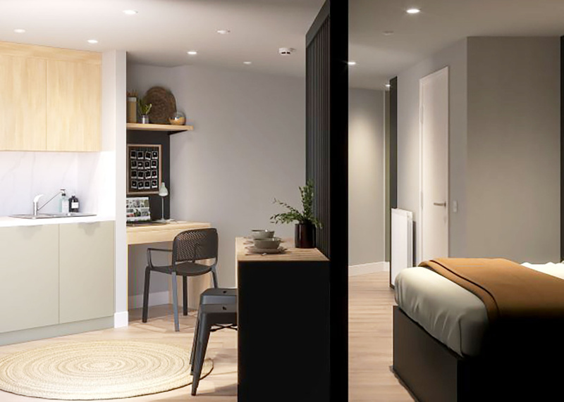 Deluxe studio at Fusion Manchester with a modern, comfortable design.