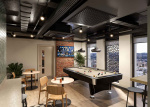 Social games area at Fusion Leeds featuring a pool table.