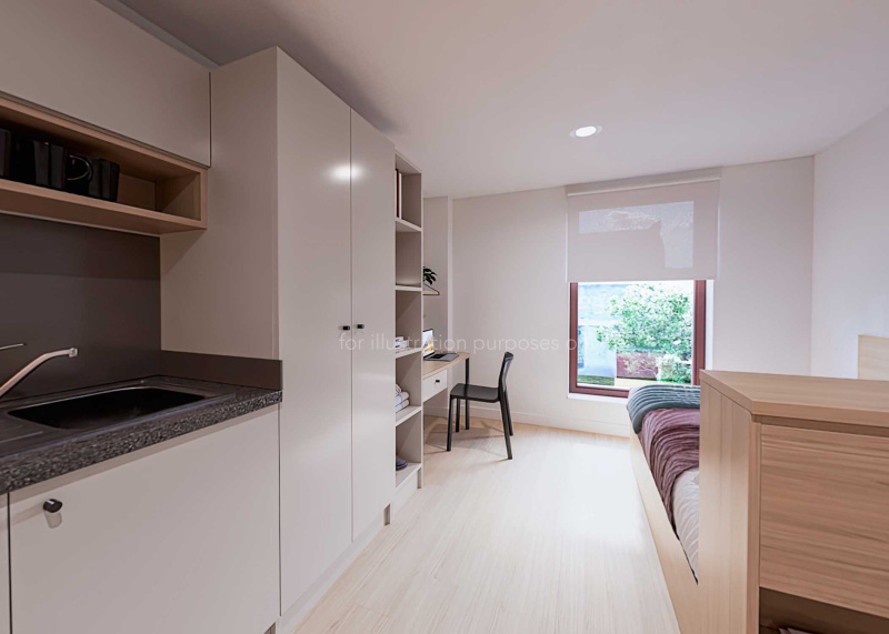 studio view at Student Accommodation Edinburgh Straits Mile