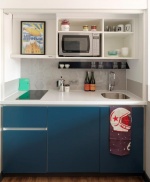 Well-equipped kitchen in a Canto Court student Luxury Studio , featuring modern appliances