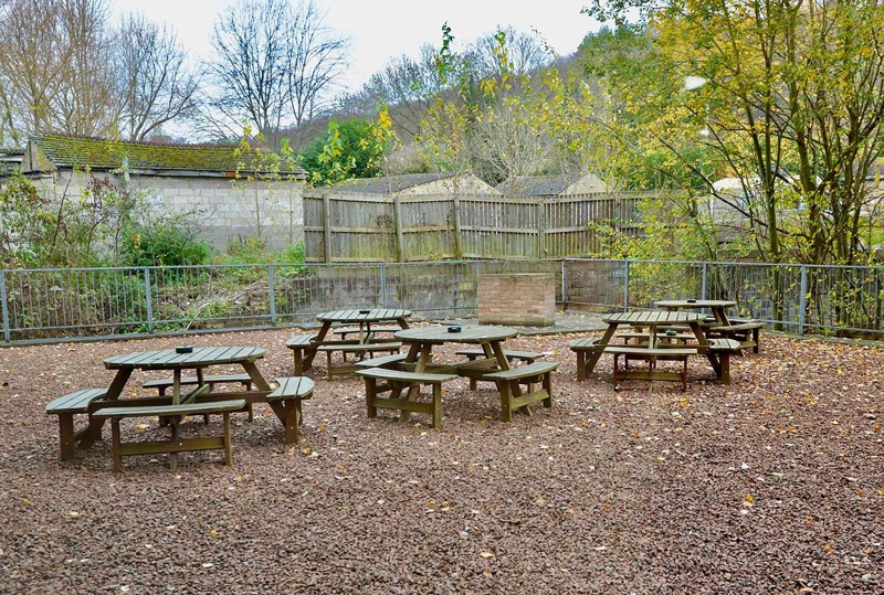 outdoor area at Carr Mills