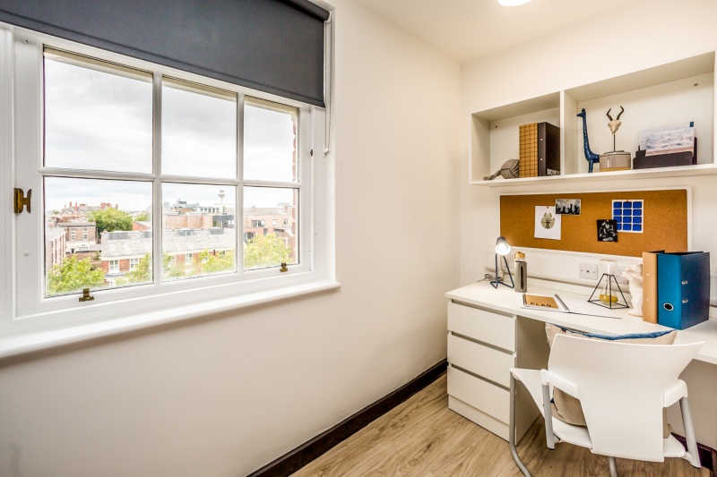 Study desk with chair at Agnes Jones House Liverpool