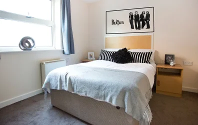 double comfortable bed at Bedford Street South, Liverpool