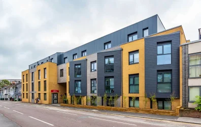 exterior building of the student accommodation Holden Court in Brighton