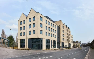 exterior building of Hollis Wharf