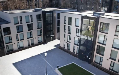 View of the building of Gateway Apartements in Edinburgh
