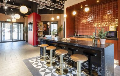 The communal social area at the Birmingham accommodation Compass